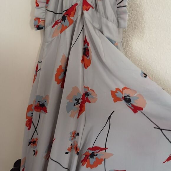 Anthropologie Paper Crown Ruffle Poppy White Water Floral Jumpsuit sz Small - Picture 14 of 16